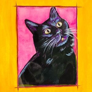 HANDMADE Cat Portrait Painting